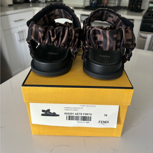 Fendi Ruched Logo Sporty Sandals - Picture 8 of 9